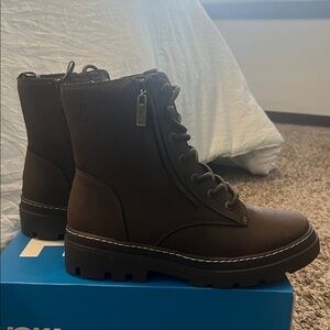 Roxy Brown Combat & Moto Boots